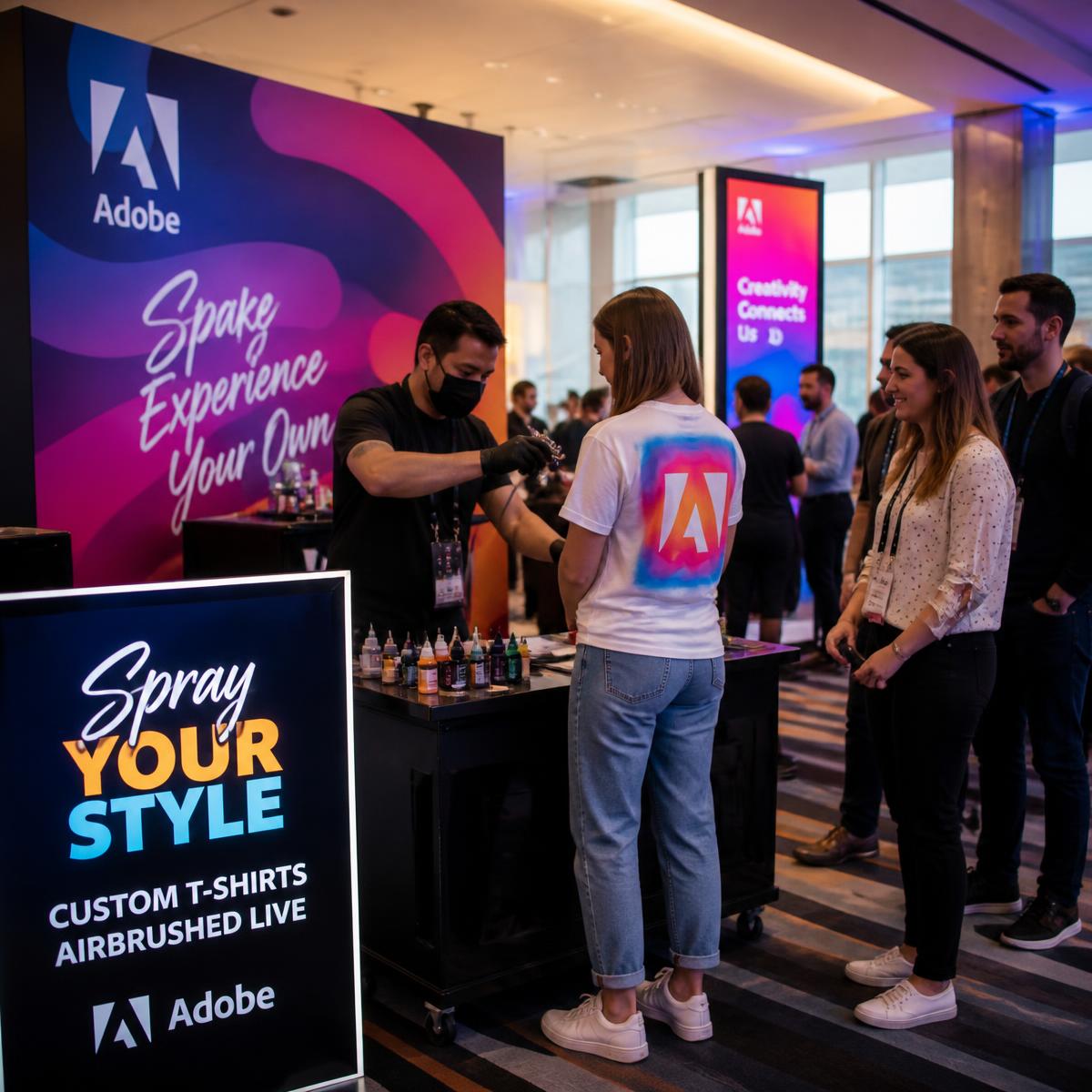Corporate airbrush activation