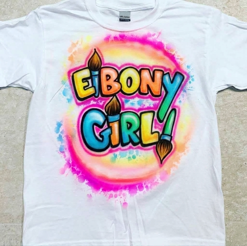 Master-Sprayed Artsy Birthday Tee — hand airbrushed custom design