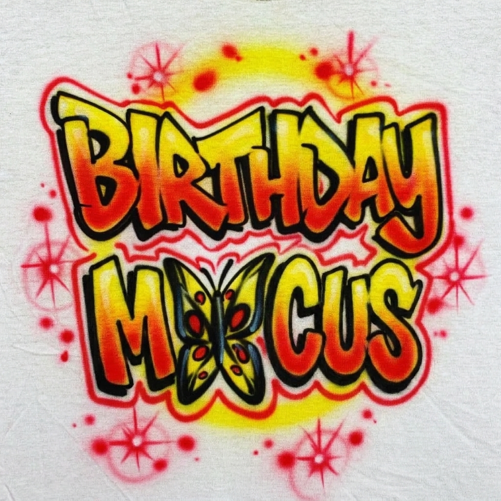 Artisan Birthday B*tch Tee — hand airbrushed custom design