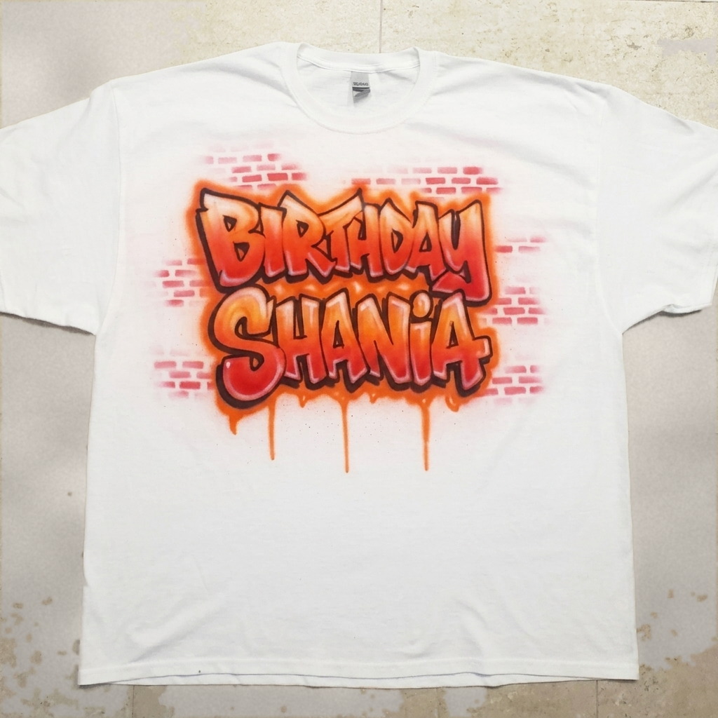 Premium Birthday Baddie Tee — hand airbrushed custom design