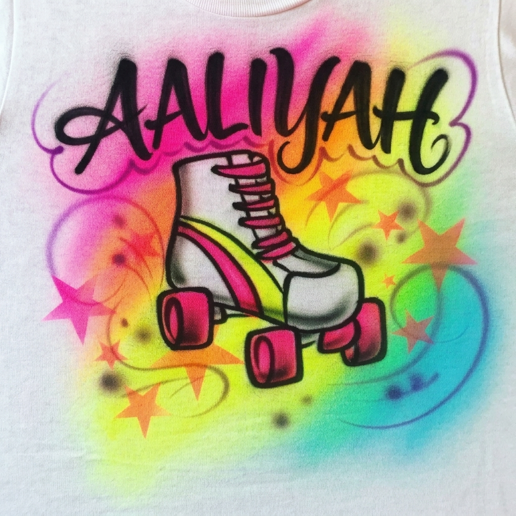 Signature Birthday Girl Skate Tee — hand airbrushed custom design