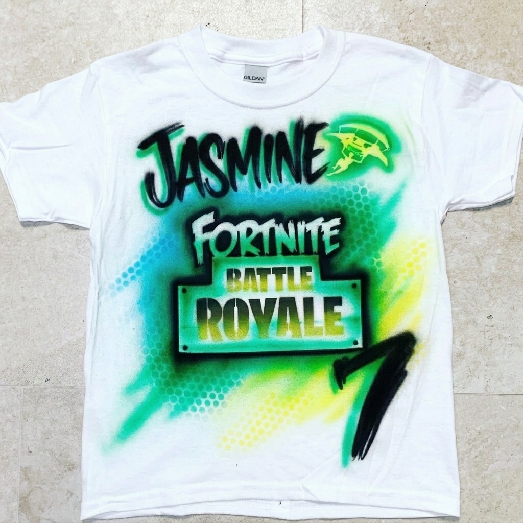 Signature Fortnite Birthday Tee — hand airbrushed custom design