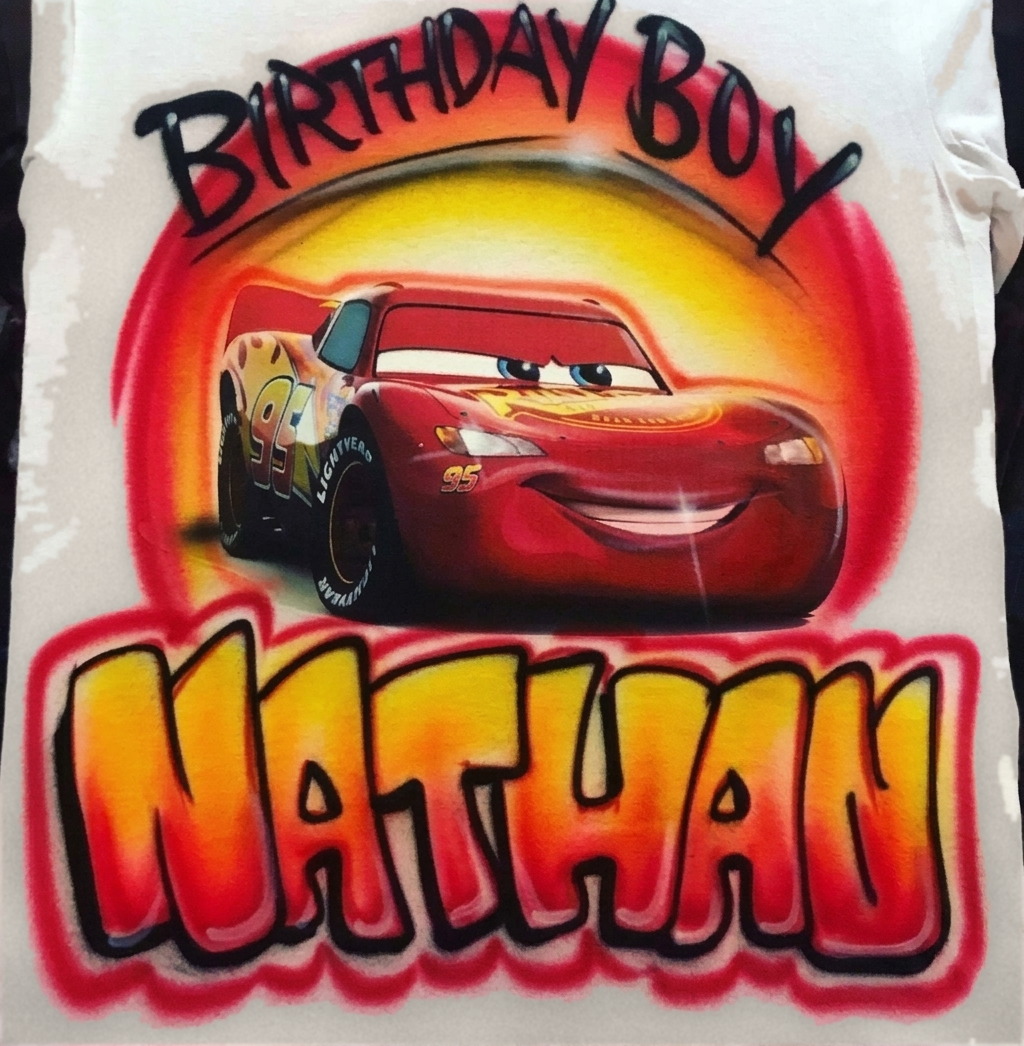 Premium Car Themed Tee — custom airbrush spray paint design on shirts, hats, shoes and outfits