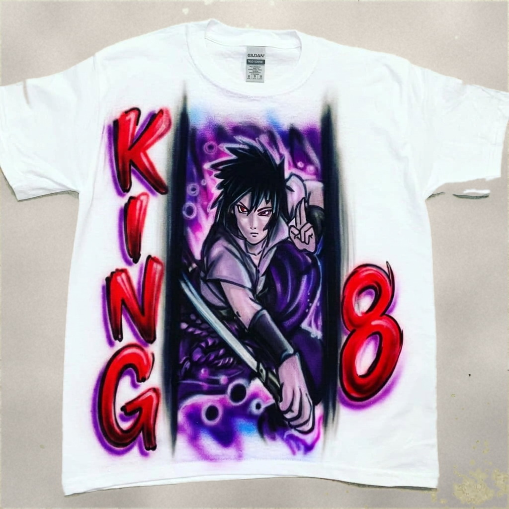 Premium Naruto: Sasuke Birthday Tee — custom airbrush spray paint design on shirts, hats, shoes and outfits