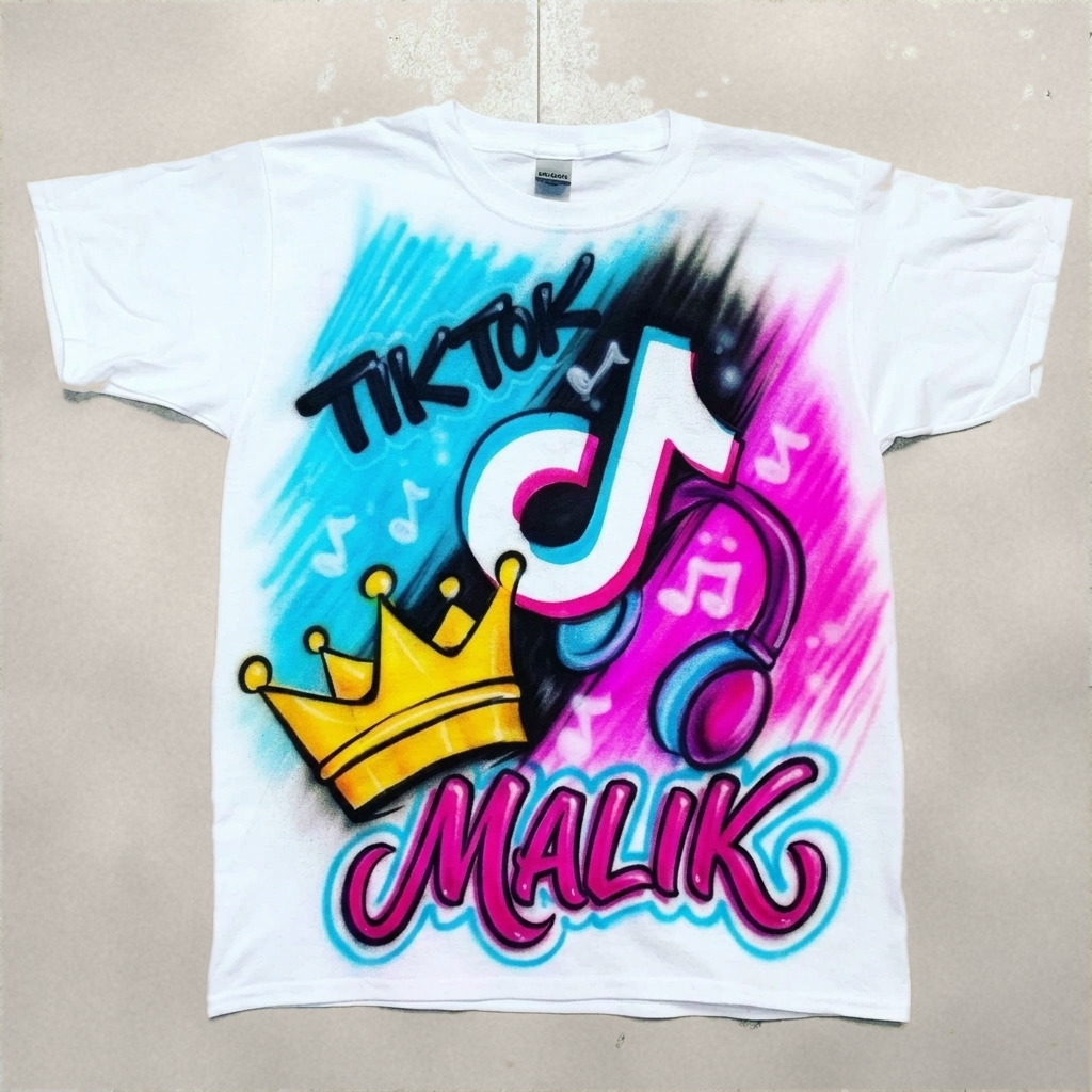 Studio Tiktok Queen Birthday Tee — hand airbrushed custom design