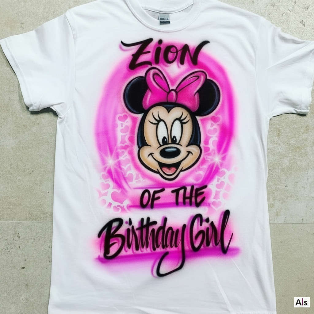 Master-Sprayed Polka Dot Mouse Tee — custom airbrush spray paint design on shirts, hats, shoes and outfits