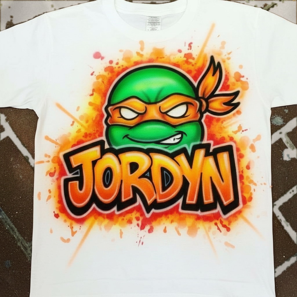 Artisan Ninja Turtle Tee — hand airbrushed custom design