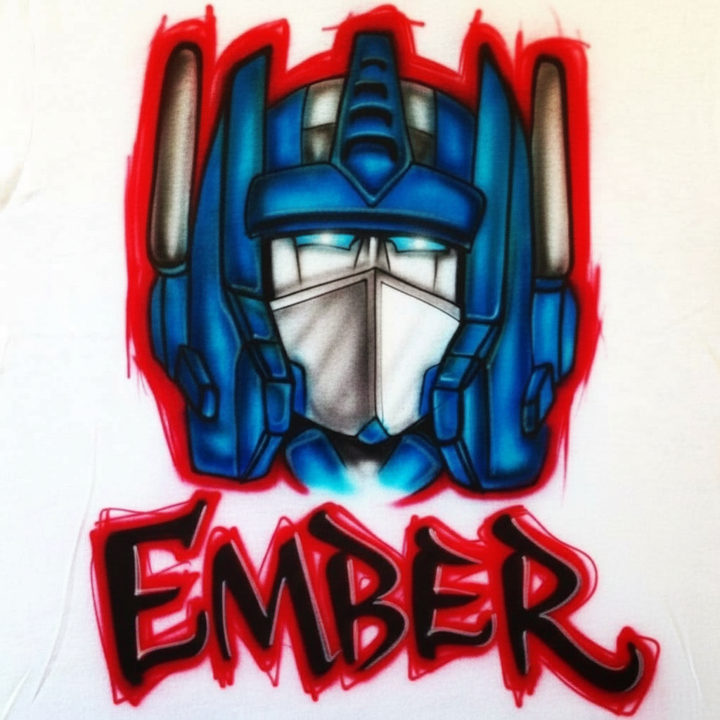 Studio Transformers Cartoon Tee — hand airbrushed custom design
