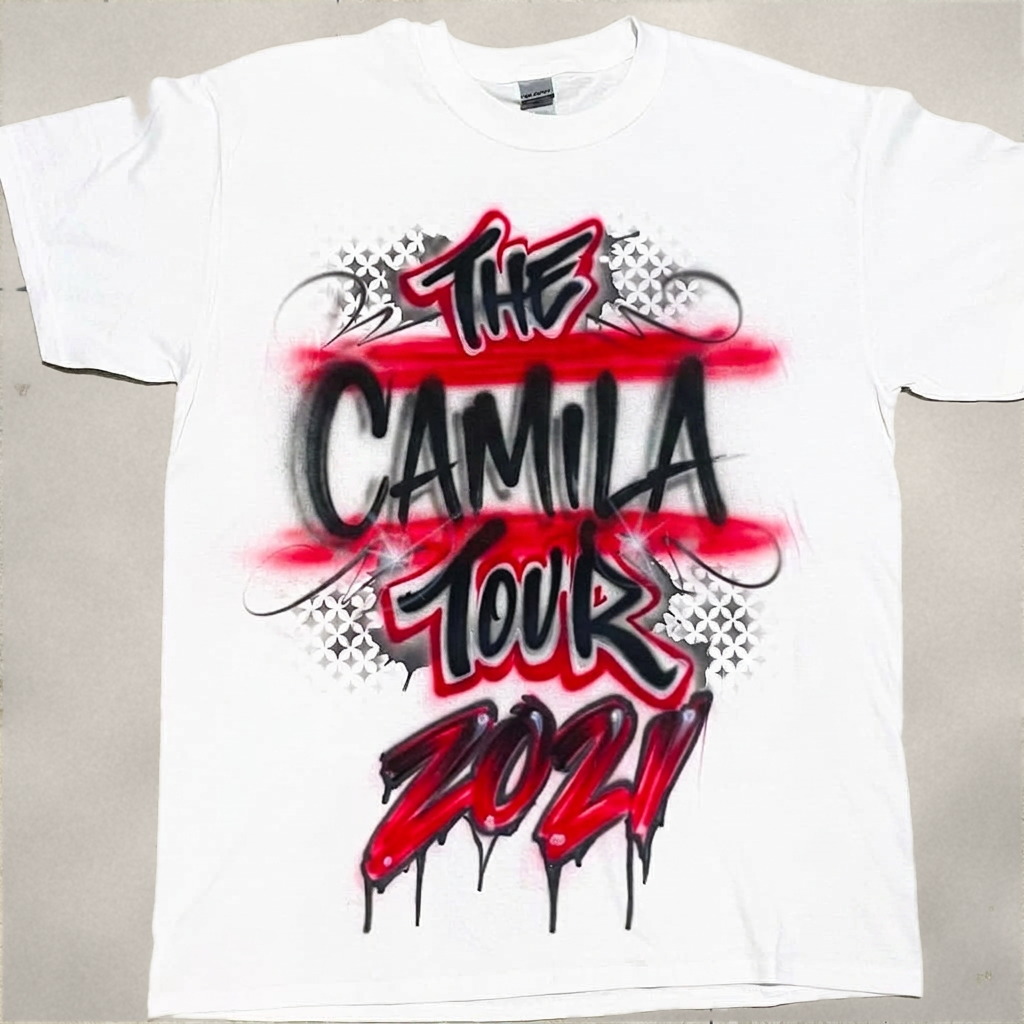 Hand-Scripted Millennium Tour 2021 Tee — hand airbrushed custom design