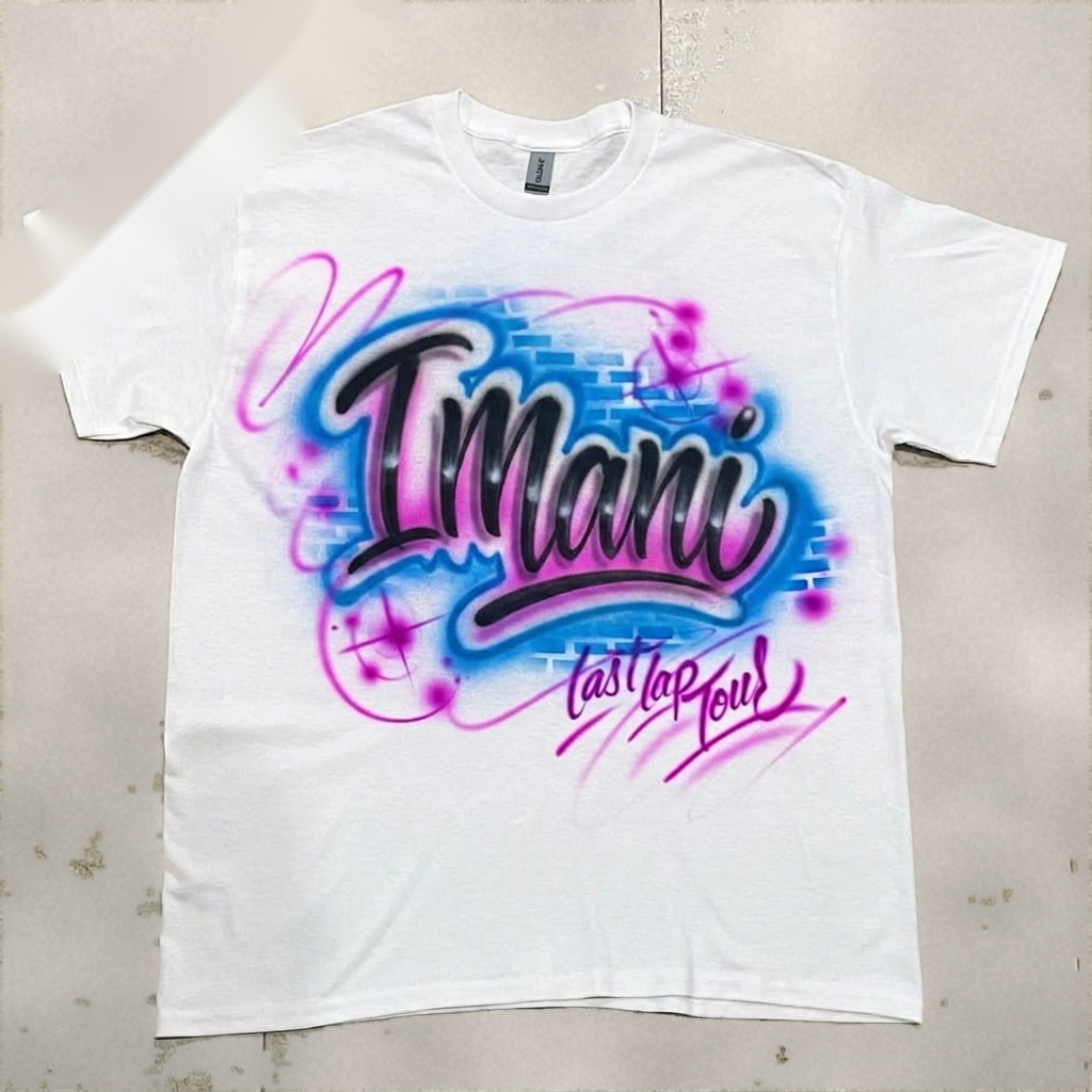 Studio Rod Wave Last Lap Tour Tee — custom airbrush spray paint design on shirts, hats, shoes and outfits