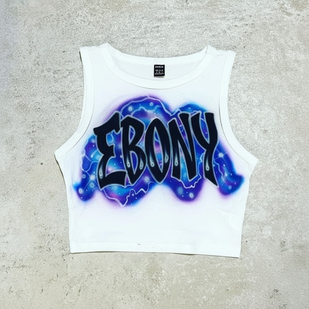 Artisan Galaxy Crop Top — hand airbrushed custom design