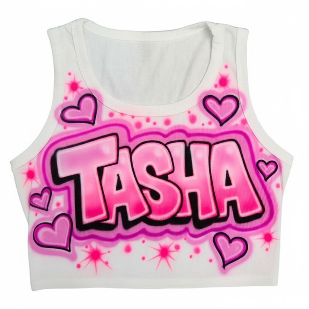 Signature Lover Crop Top — custom airbrush spray paint design on shirts, hats, shoes and outfits