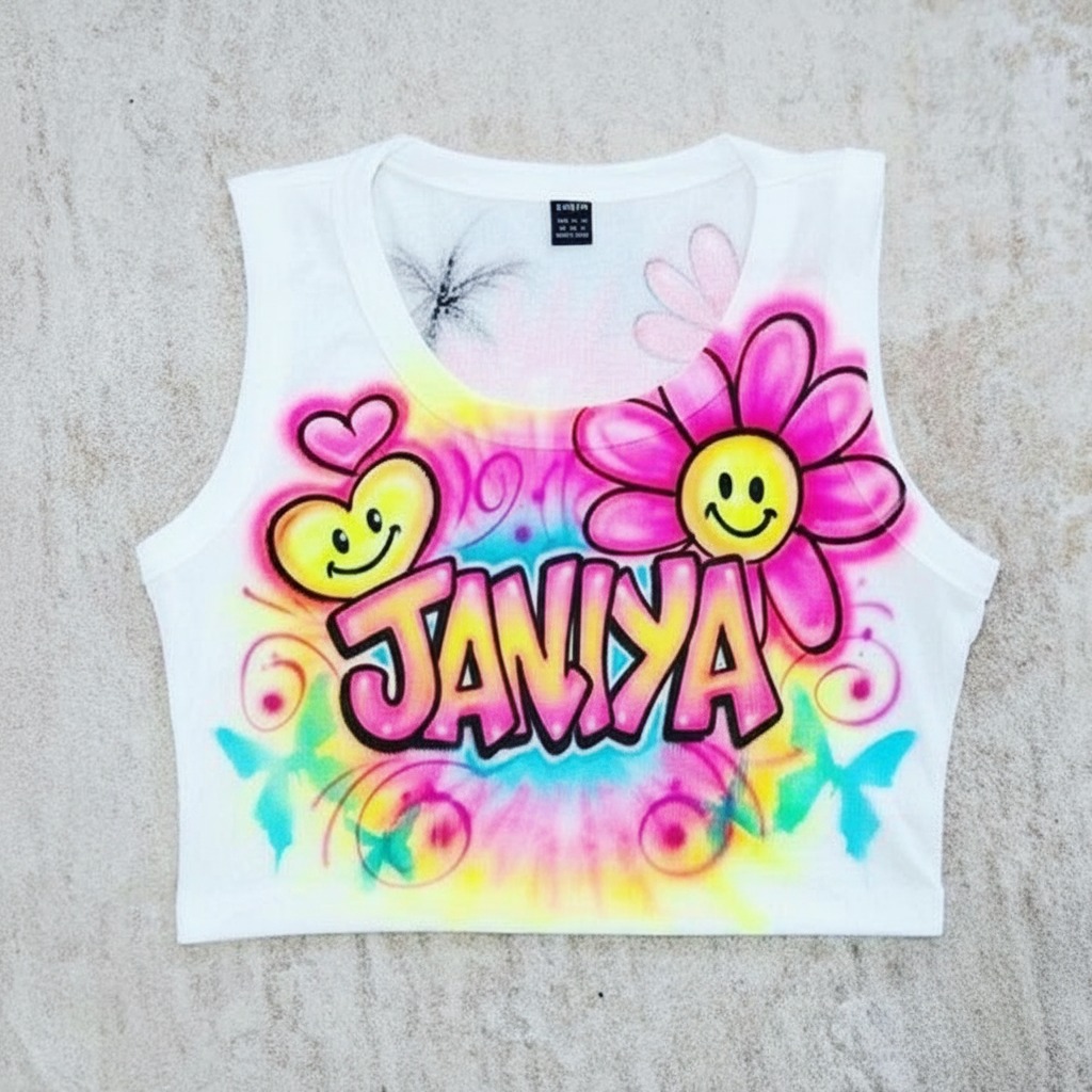 Master-Sprayed Tie Dye Crop Top — hand airbrushed custom design