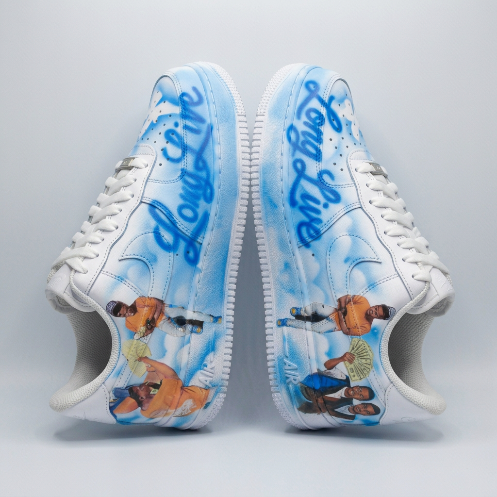 Hand-Painted Long Live Custom Kicks — custom airbrush painted sneakers, sold as a matching pair