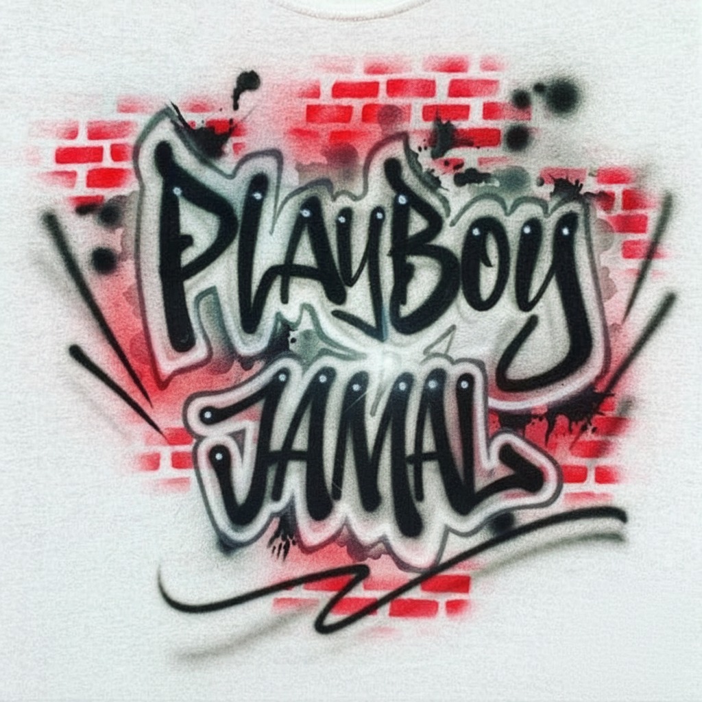 Vintage-Grade Playgirl Tee — hand airbrushed custom design