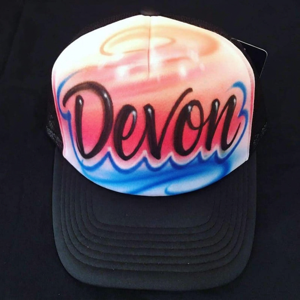 Artisan Faded Colors Hat — custom airbrush hat design hand-sprayed on caps and trucker hats