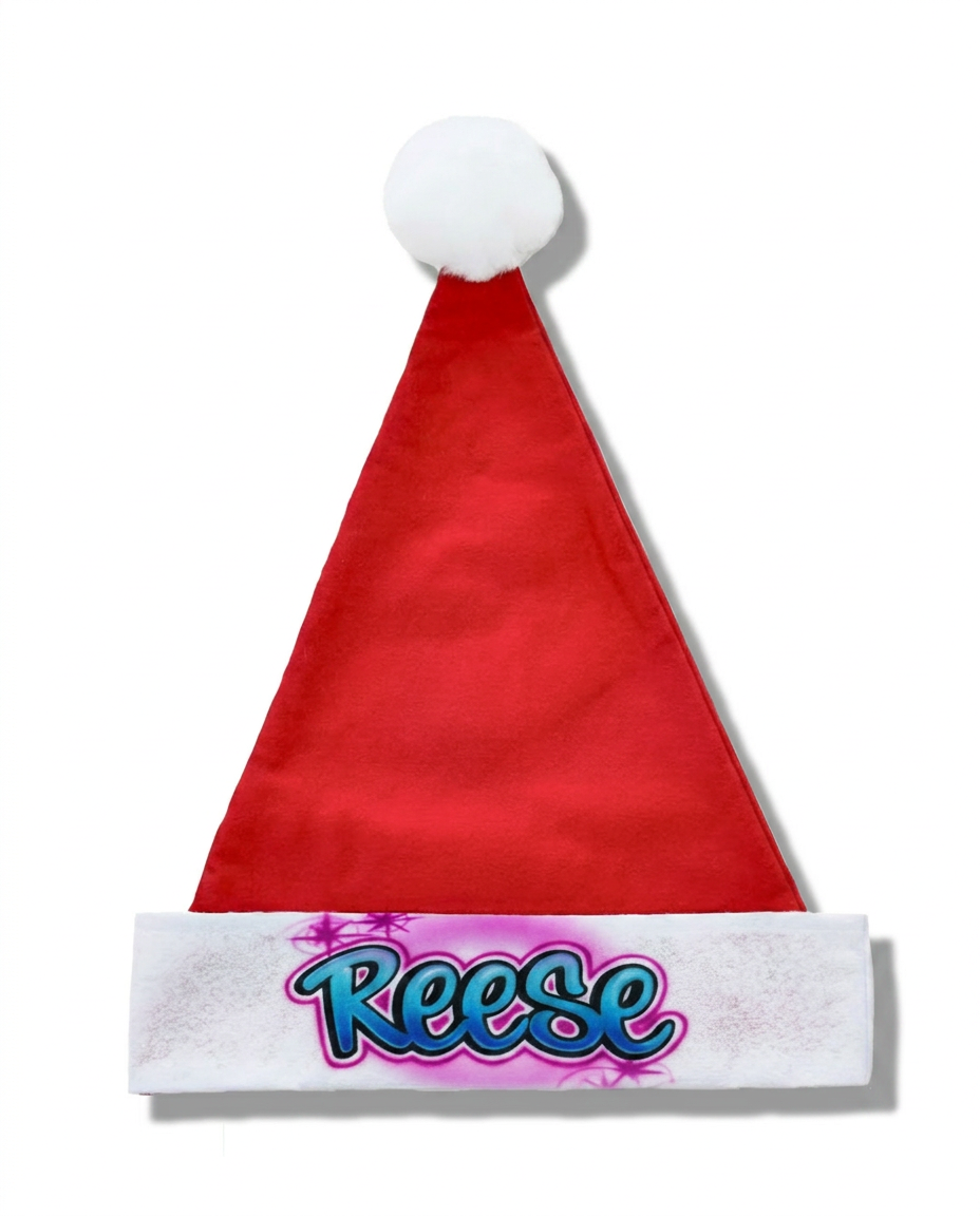 Premium Starbursts Santa | Christmas Edition Hat — custom airbrush spray paint design on shirts, hats, shoes and outfits