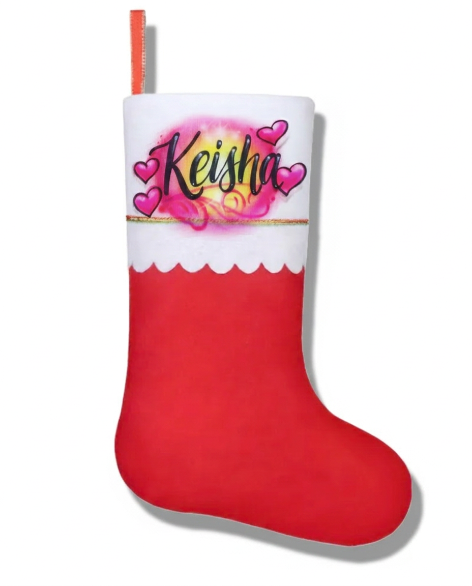 Artisan Multi Heart Stocking | Christmas Edition Tee — custom airbrush spray paint design on shirts, hats, shoes and outfits