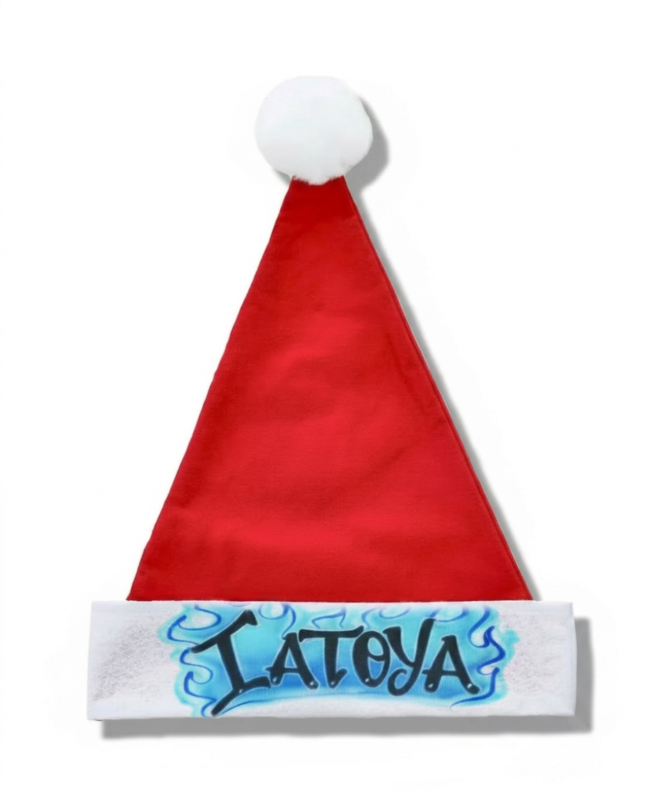 Studio Fire Santa | Christmas Edition Hat — custom airbrush spray paint design on shirts, hats, shoes and outfits