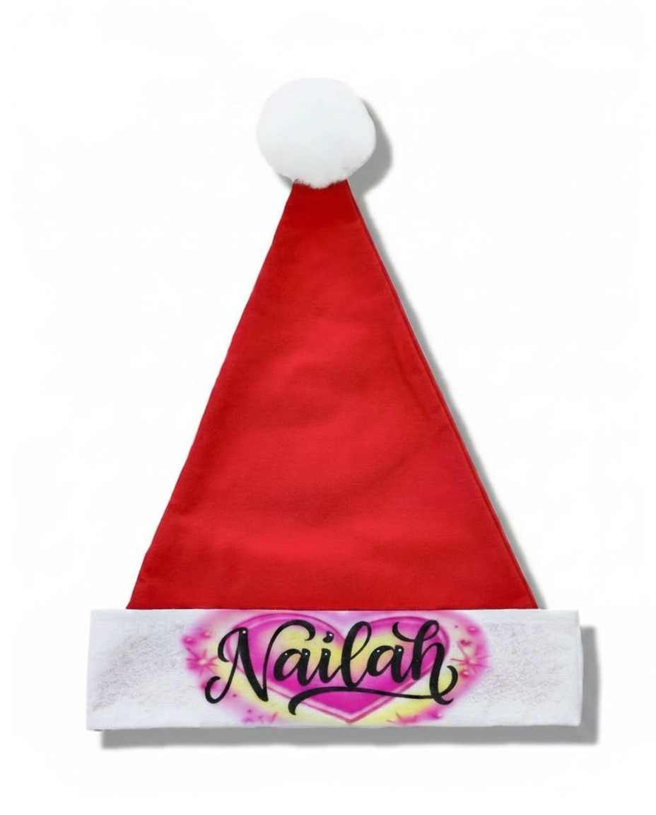 Keepsake Big Heart Santa | Christmas Edition Hat — custom airbrush spray paint design on shirts, hats, shoes and outfits