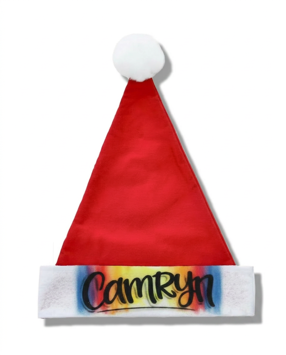 Keepsake Multicolor Santa | Christmas Edition Hat — custom airbrush spray paint design on shirts, hats, shoes and outfits