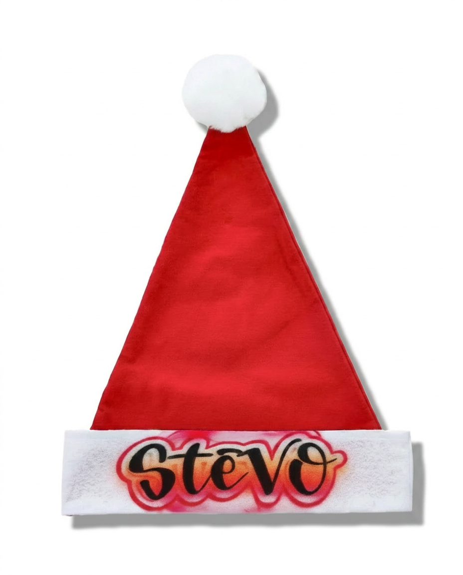 Studio Swirls Santa | Christmas Edition Hat — custom airbrush spray paint design on shirts, hats, shoes and outfits