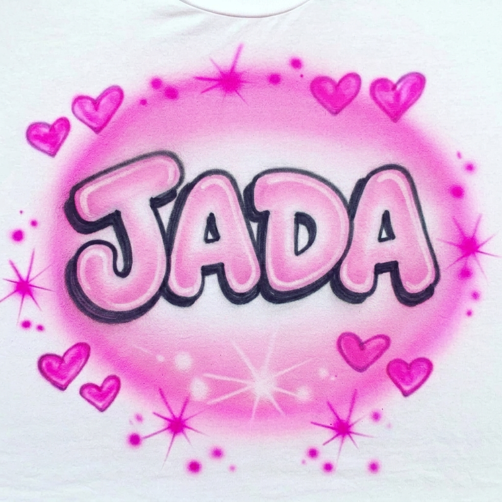 Custom 2003 Name Tee — custom airbrush spray paint design on shirts, hats, shoes and outfits