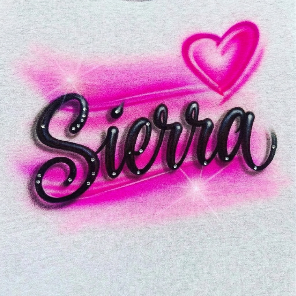 Artisan Old School 2000'S Name Tee — hand airbrushed custom design