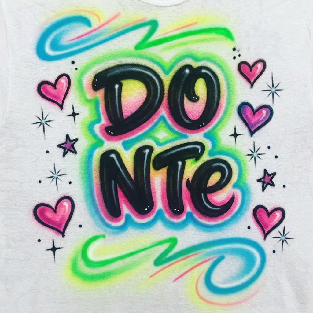 Studio Radio Station Name Tee — hand airbrushed custom design
