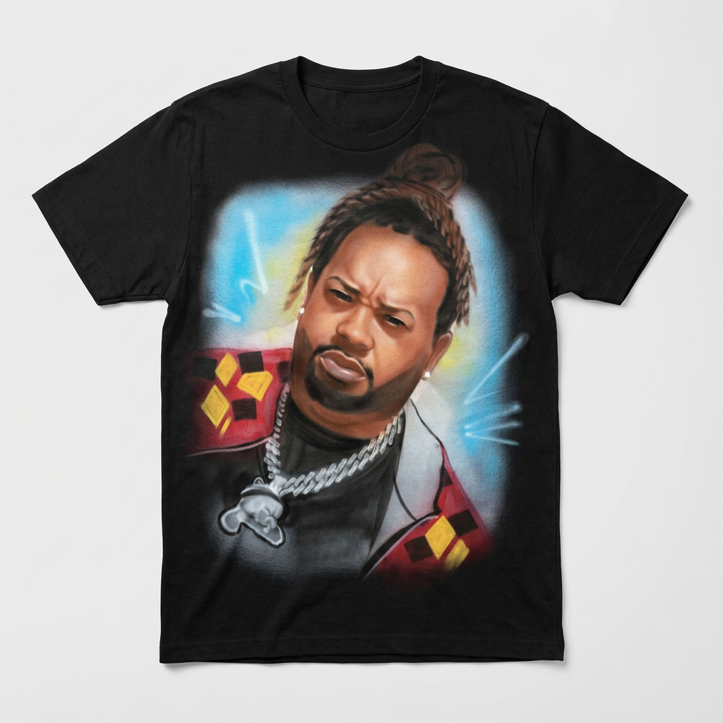 Heirloom Diamond & Rays Black Portrait Tee — custom airbrush spray paint design on shirts, hats, shoes and outfits