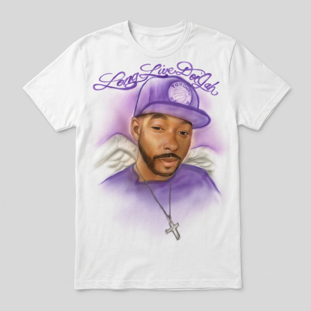 Studio Long Live Angel Wings Portrait Tee — custom airbrush spray paint design on shirts, hats, shoes and outfits