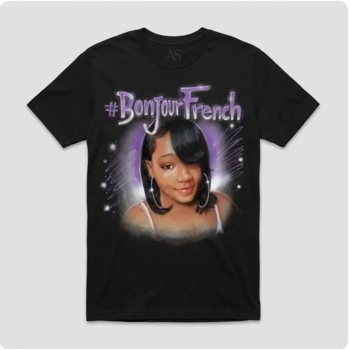 Hand-Painted Purple Glow Portrait Tee — custom airbrush spray paint design on shirts, hats, shoes and outfits