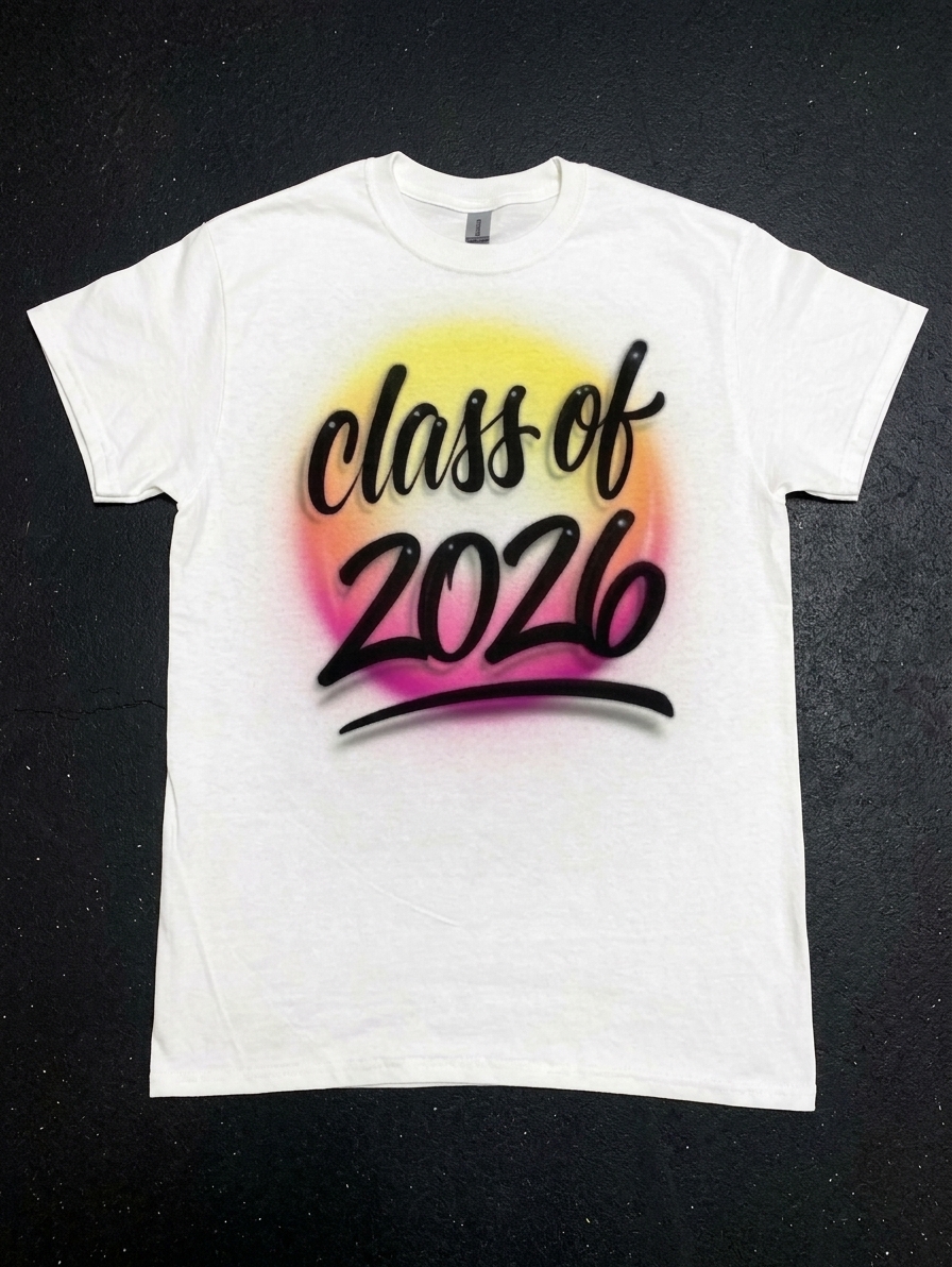 Artisan Class Of Grad Year Tee — custom airbrush spray paint design on shirts, hats, shoes and outfits
